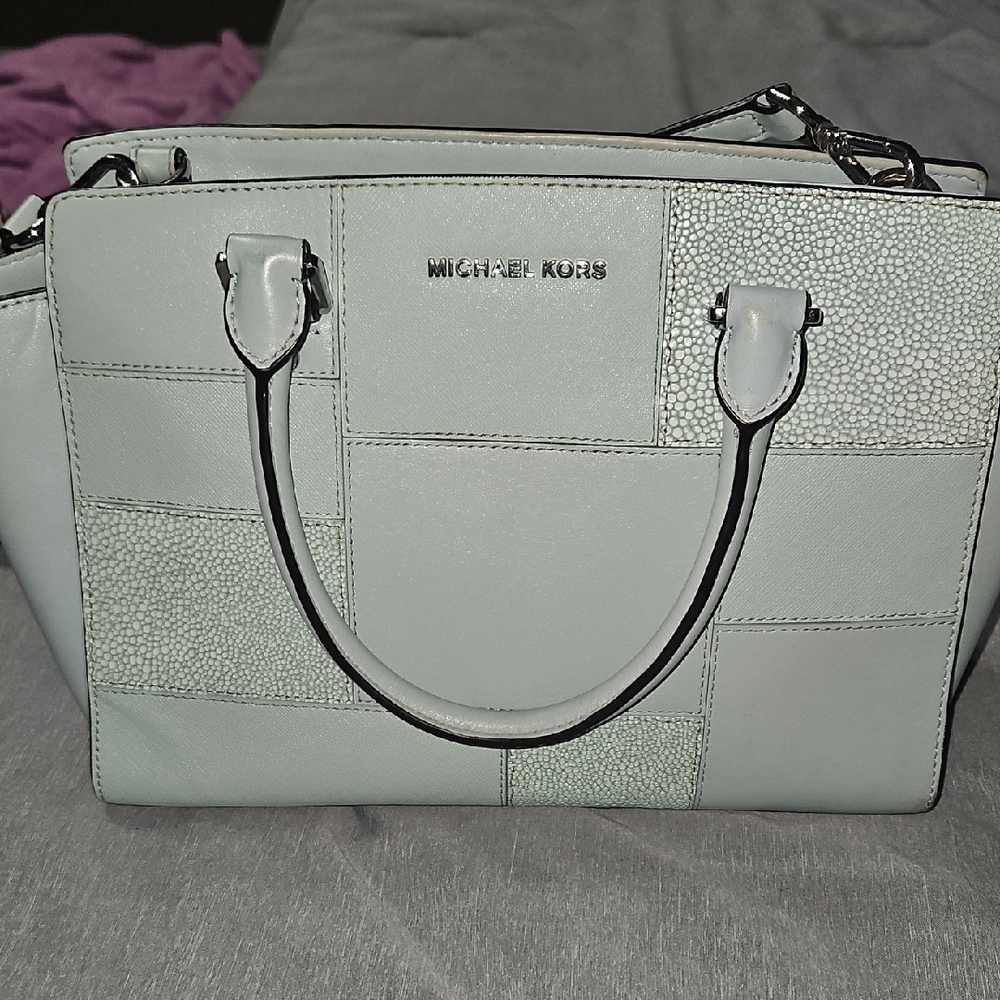 Michael Kors Gray Patchwork Satchel - image 1